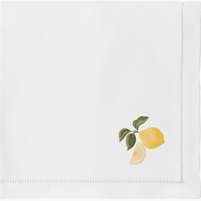 Set of 4 Lemons Design Dinner Napkin - Dinner Napkins - The Well Appointed House
