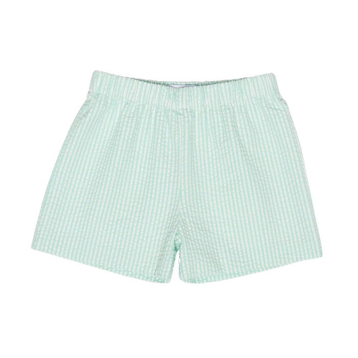 Liam Shorts in Mid Ocean Mint Seersucker - The Well Appointed House