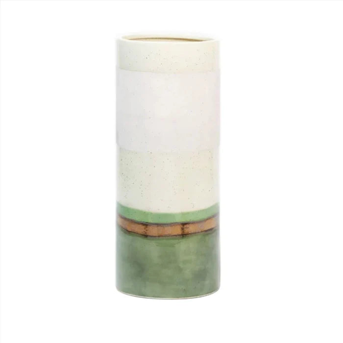Pigeon & Poodle Lienz Ceramic Green & White Umbrella Stand - Umbrella Stands - The Well Appointed House