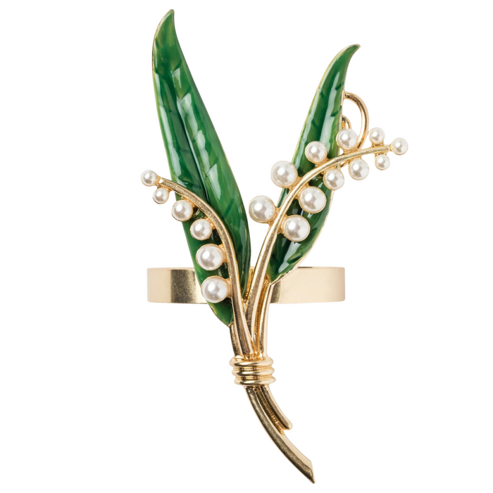Lily Of The Valley Skinny Napkin Rings, Set of Four - The Well Appointed House