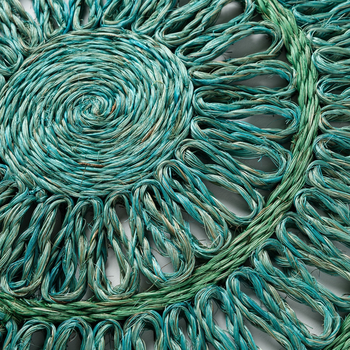 Loopy Straw Placemats, Emerald, Set of Four - The Well Appointed House