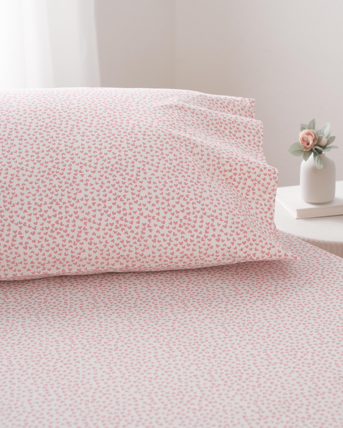 Luxe Premium Percale Bed Sheets in Sweethearts