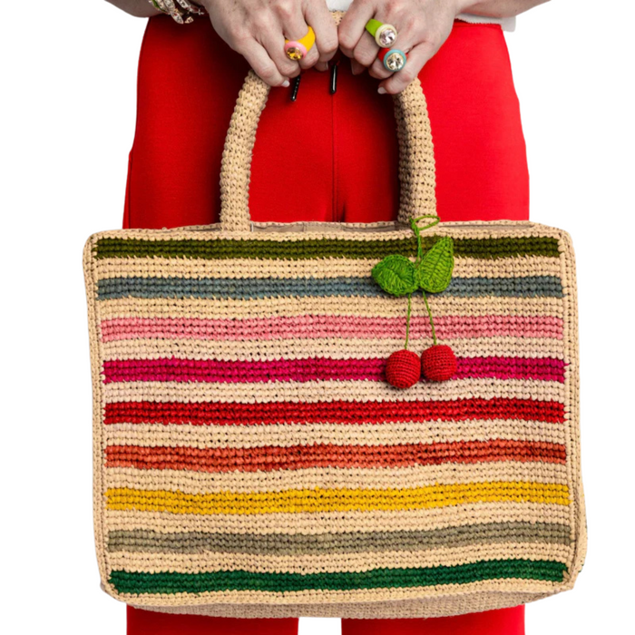 Mae Rainbow Raffia Tote - The Well Appointed House