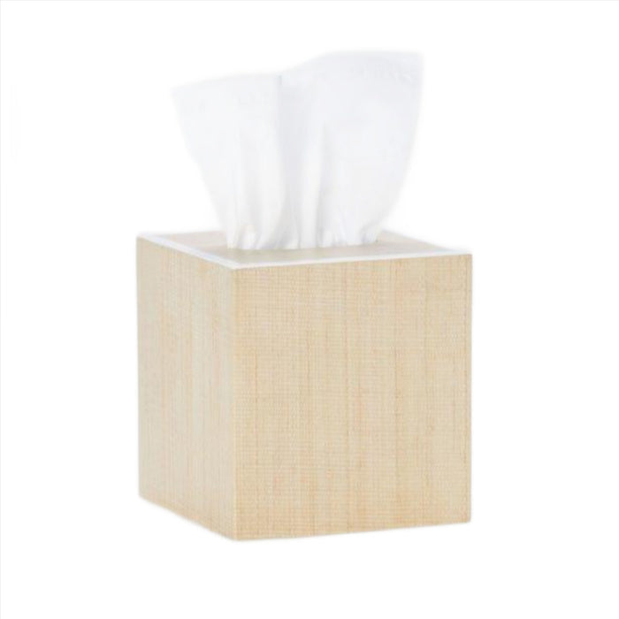 Pigeon & Poodle Maranello Beige Abaca Tissue Box Cover - Bath Accessories - The Well Appointed House