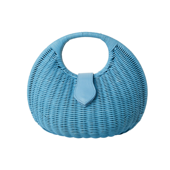 Matilda Wicker Purse in Blue - The Well Appointed House