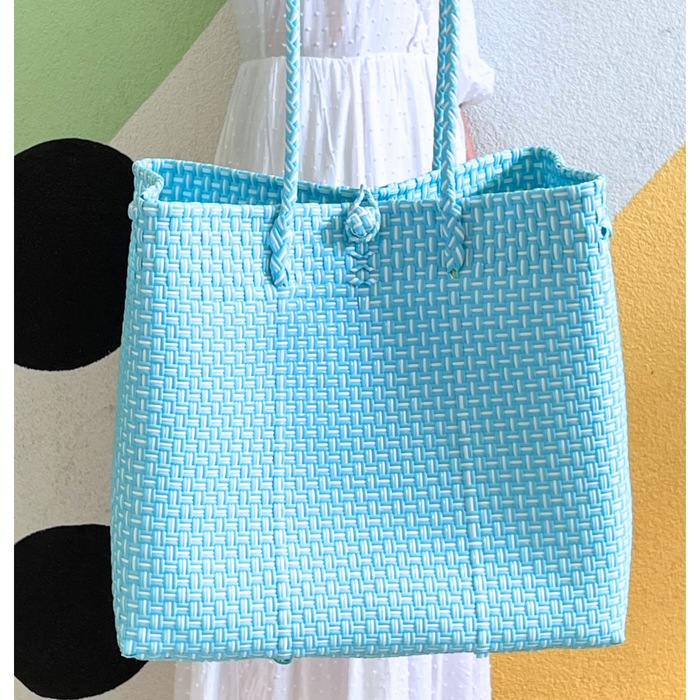 Maxi Ella Tote in Blue Check - The Well Appointed House