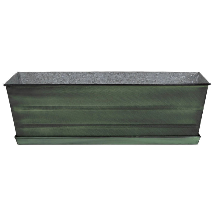 Medium Galvanized Flower Boxes with Trays - The Well Appointed House