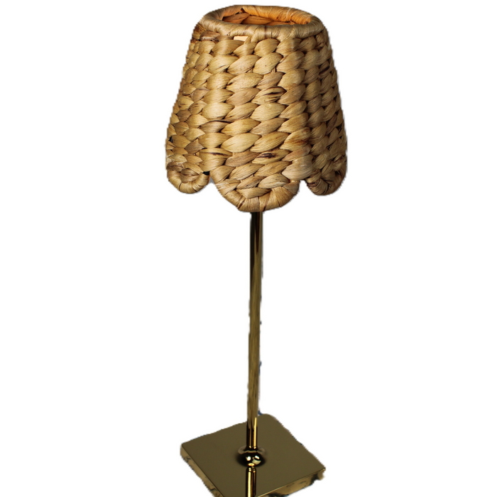 Micro Water Hyacinth Cordless Shade (Scalloped Base) - The Well Appointed House