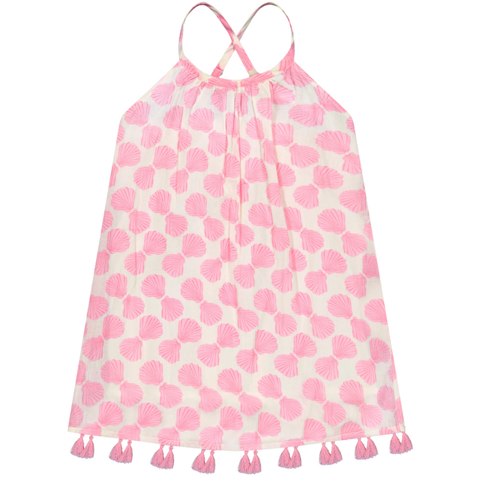 Mini Chantal Girl's Sundress Shell Beach Pink - The Well Appointed House