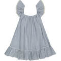 Mini Eva Girl's Ruffle Dress Marine Stripe - The Well Appointed House