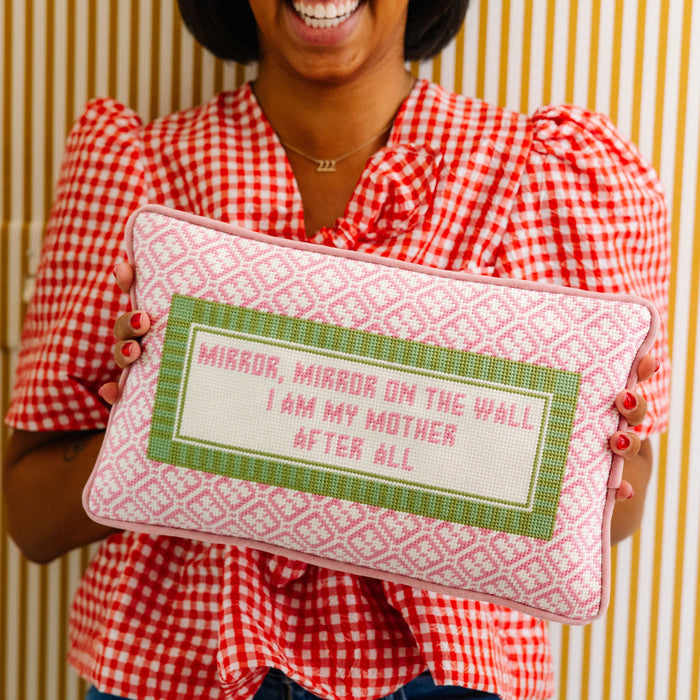 Mirror Mirror Needlepoint Pillow - The Well Appointed House