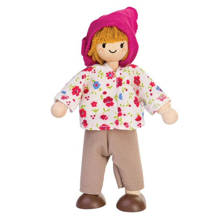 Mom Dollhouse Figure - Pink Hat - The Well Appointed House