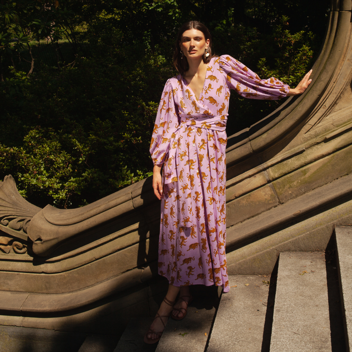 Monica Tiger Dress Purple - The Well Appointed House