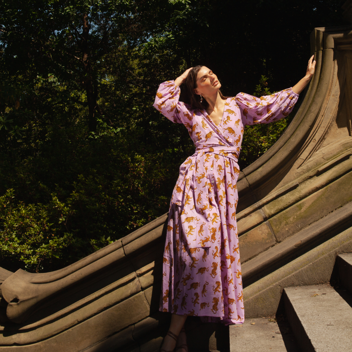 Monica Tiger Dress Purple - The Well Appointed House