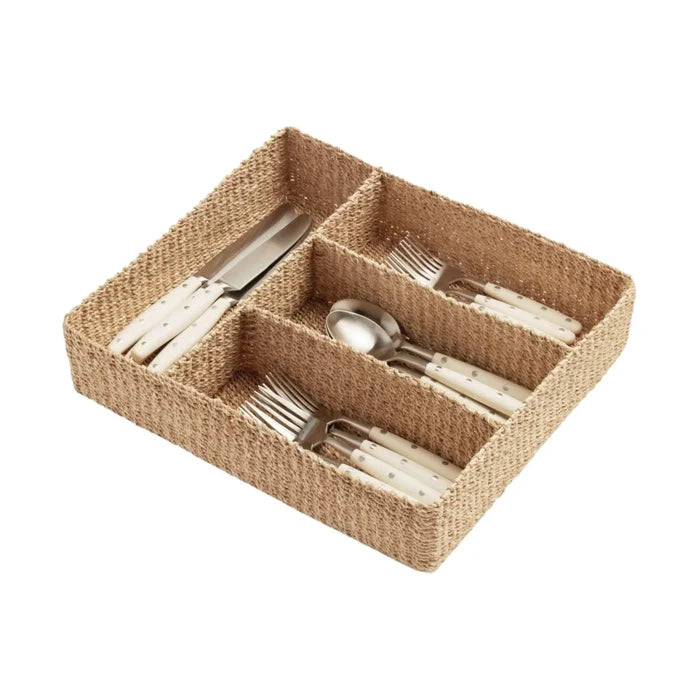 Natural Abaca Fiber Flatware Tray - Flatware - The Well Appointed House