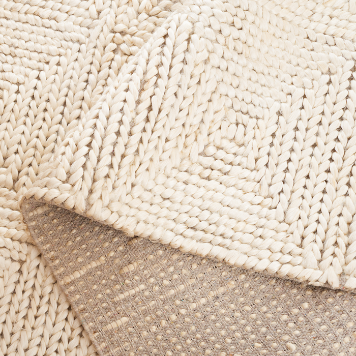 Natural Fiber Bleached Ivory Geometric Hand Loomed Area Rug - The Well Appointed House