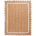 Natural Fiber Jute Scalloped Edge Area Rug - The Well Appointed House