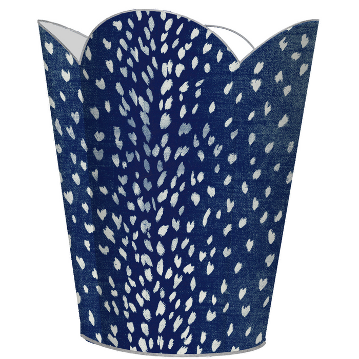 Navy Antelope Wastepaper Basket and Optional Tissue Box Cover - Wastebasket - The Well Appointed House