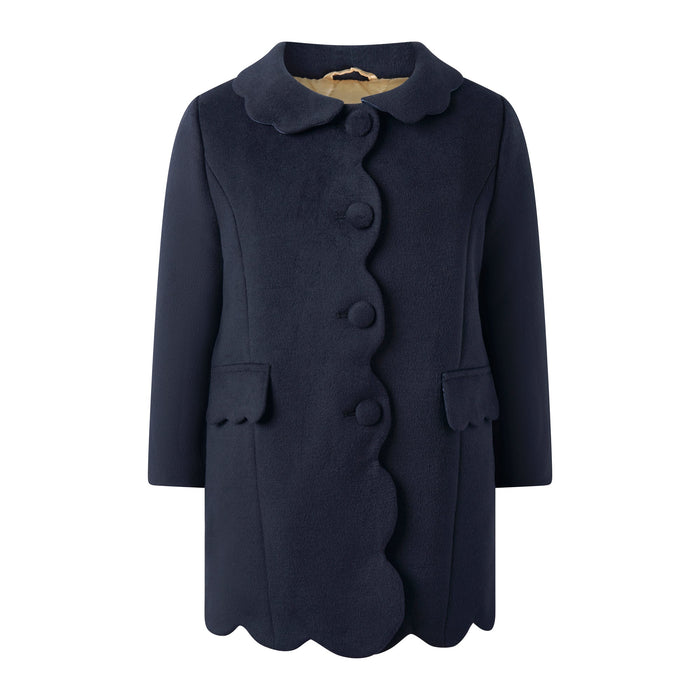 Navy Scalloped Dress Coat