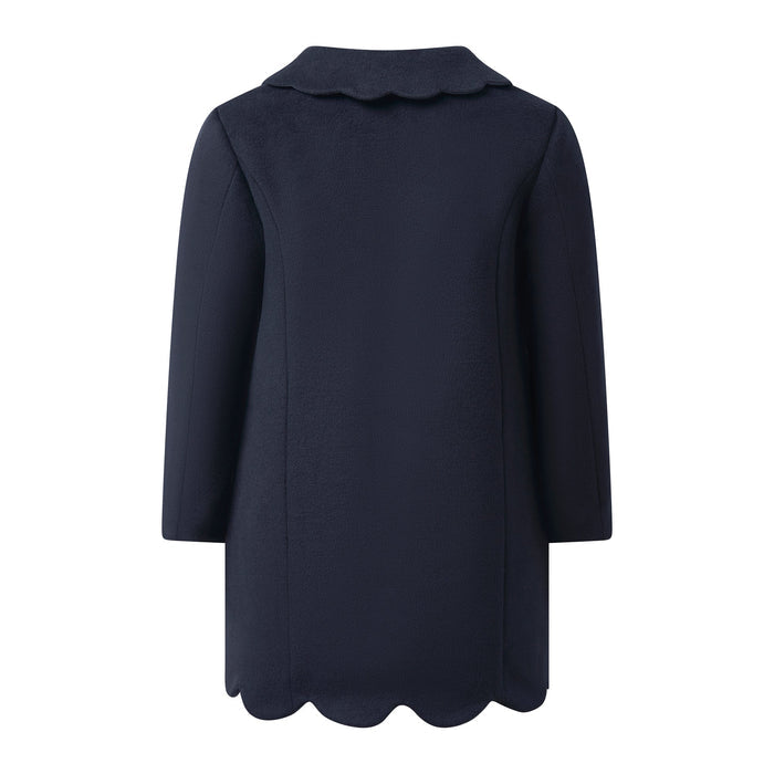Navy Scalloped Dress Coat