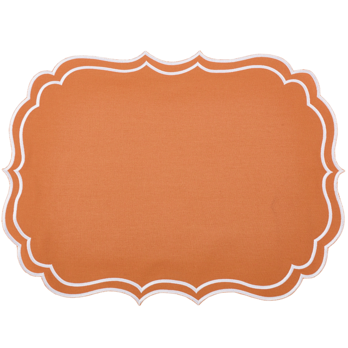 Newport Orange & White Placemat & Napkin - The Well Appointed House