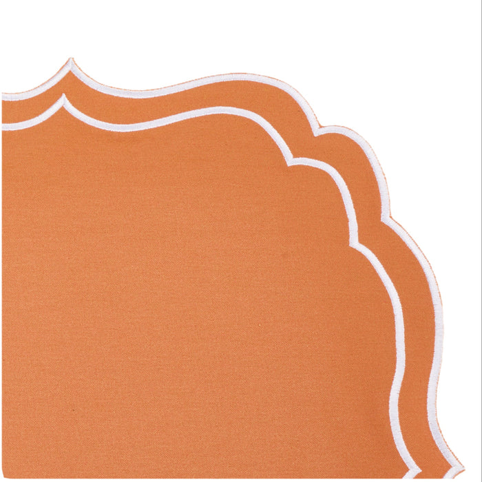 Newport Orange & White Placemat & Napkin - The Well Appointed House