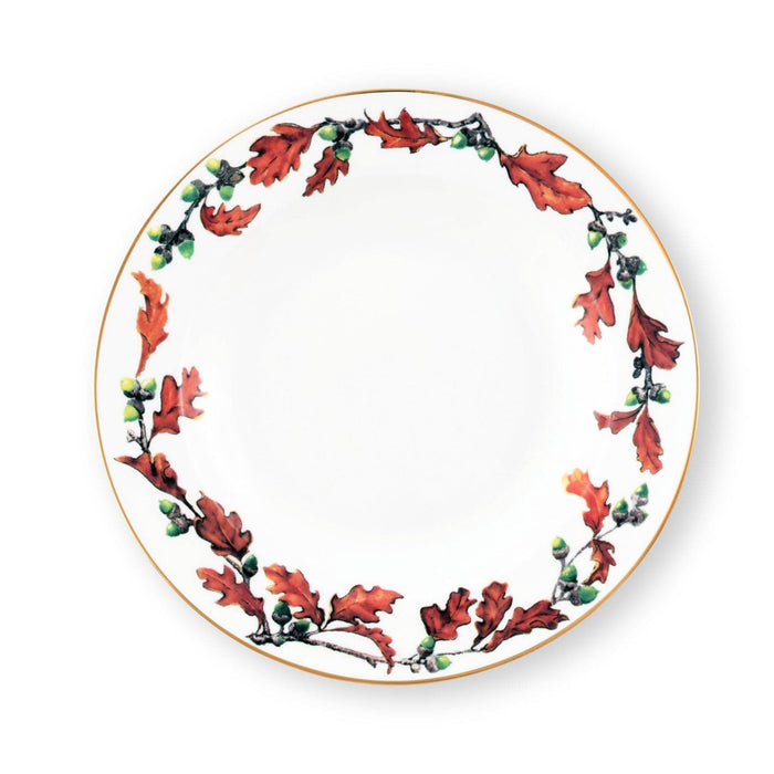 Norwood Acorn Pattern Bone China Soup Plate - The Well Appointed House