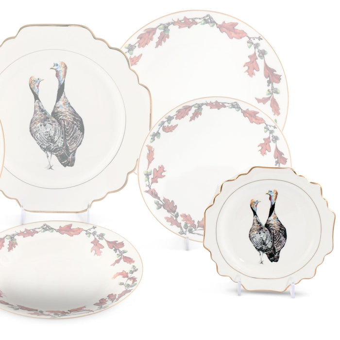 Norwood Narragansett Turkey Pattern Bone China Scallop Bread Plate - The Well Appointed House