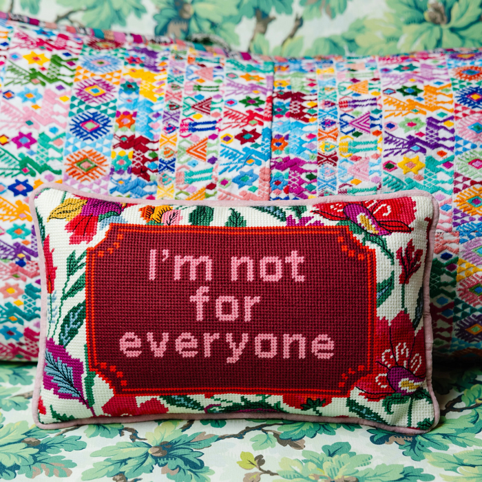 Not For Everyone Needlepoint Pillow - The Well Appointed House