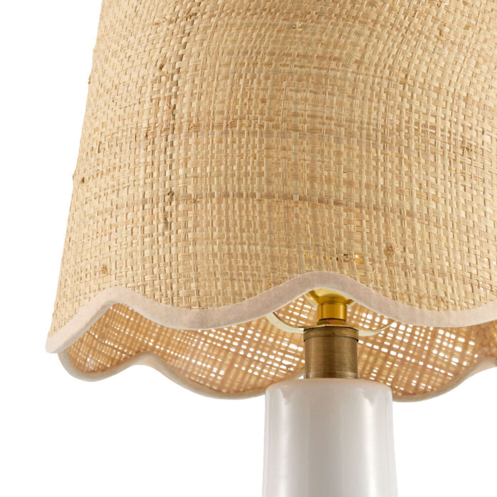 Ormelle Ceramic Accent Table Lamp With Beige Jute Shade - The Well Appointed House