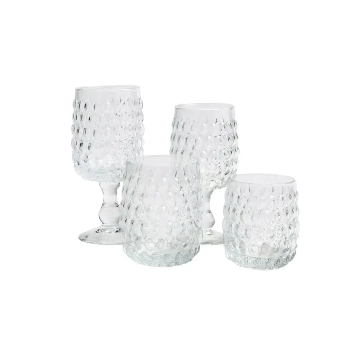 Oval Beaded Hand Blown Glasses - Drinkware - The Well Appointed House