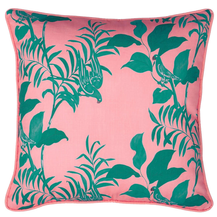 Parrots Pillow Cover in Pink and Green - The Well Appointed House