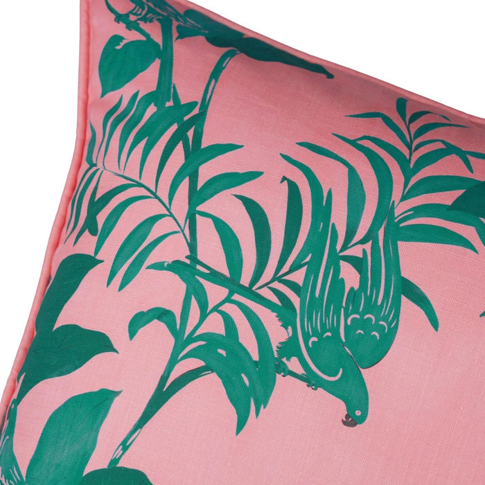 Parrots Pillow Cover in Pink and Green - The Well Appointed House