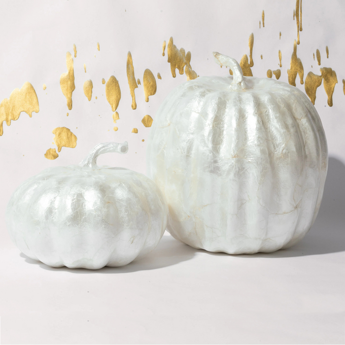 Large Capiz Pumpkin, Pearl - The Well Appointed House