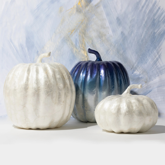 Large Capiz Pumpkin, Pearl - The Well Appointed House