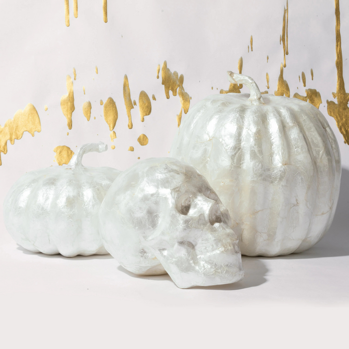 Large Capiz Pumpkin, Pearl - The Well Appointed House