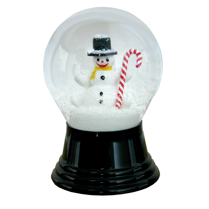 Perzy Snowman With Candy Cane Snowglobe - The Well Appointed House