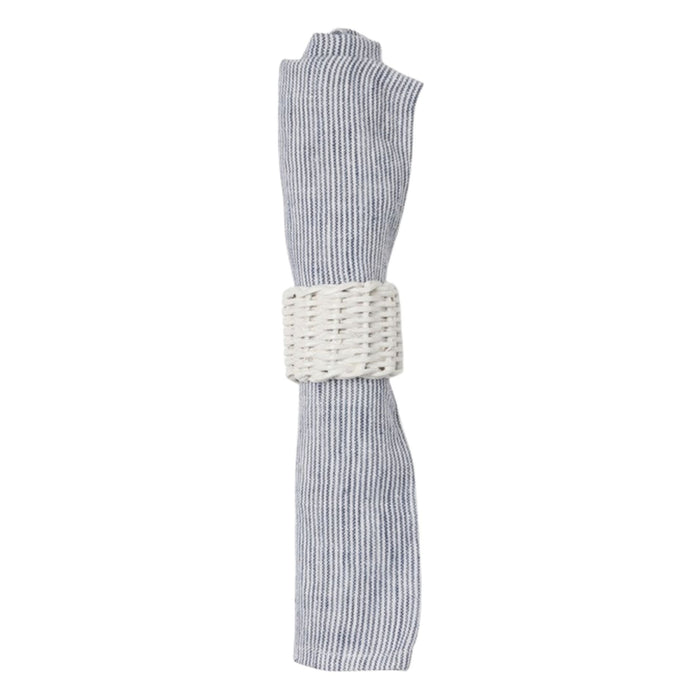 Pierce Polished White Napkin Ring - Pack of 4 - The Well Appointed House