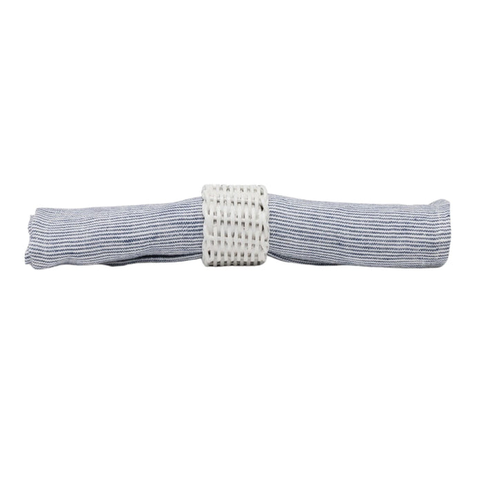 Pierce Polished White Napkin Ring - Pack of 4 - The Well Appointed House