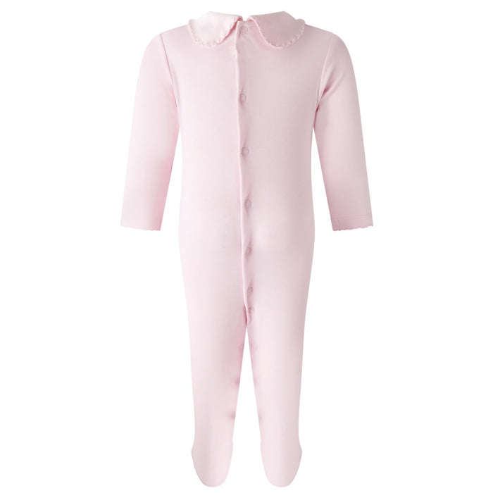 Pima Pink Smocked Footie - The Well Appointed House