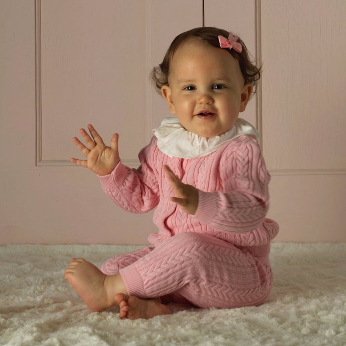 Pink Cable Knit Set - The Well Appointed House