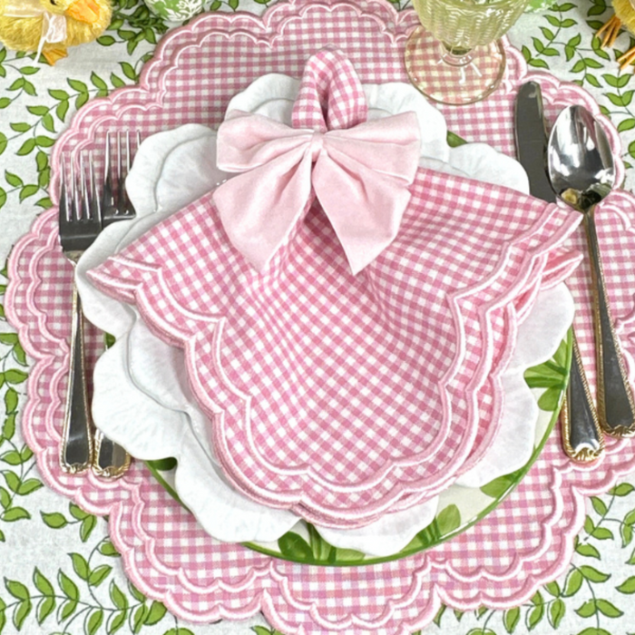 Pink Gingham Bettina Napkin, Set of 4 - The Well Appointed House
