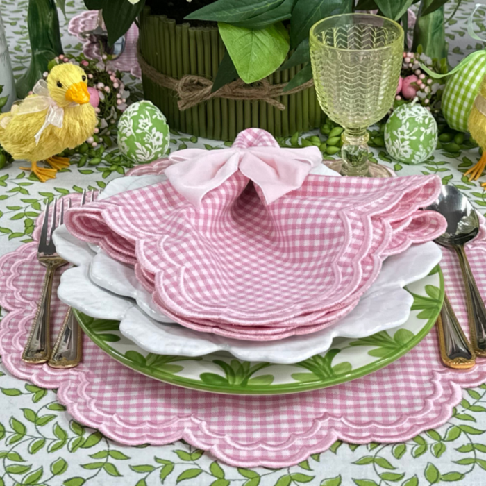 Pink Gingham Bettina Napkin, Set of 4 - The Well Appointed House