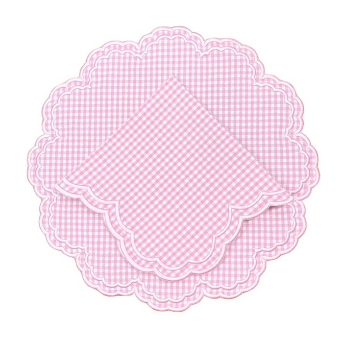 Pink Gingham Bettina Napkin, Set of 4 - The Well Appointed House