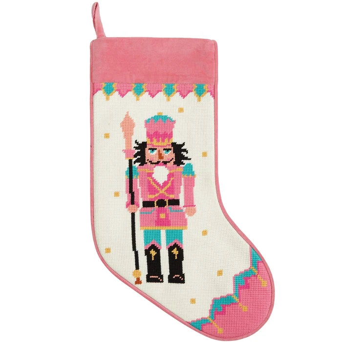 Pink Nutcracker Embroidered Stocking - The Well Appointed House