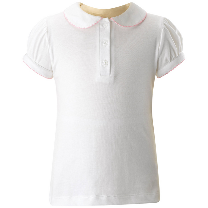 Pink Picot Trim Polo - The Well Appointed House