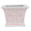 Pink Square Floral Planter - The Well Appointed House