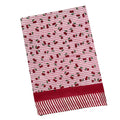 Pink Striped Cherry Print Hand Block Printed Tablecloth - The Well Appointed House