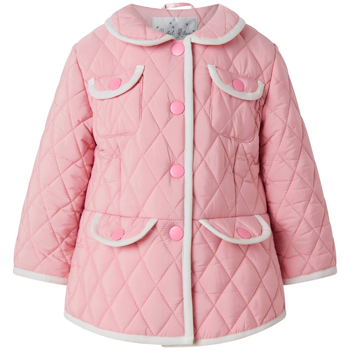 Pink Two-Tone Quilted Jacket for Toddlers  - The Well Appointed House