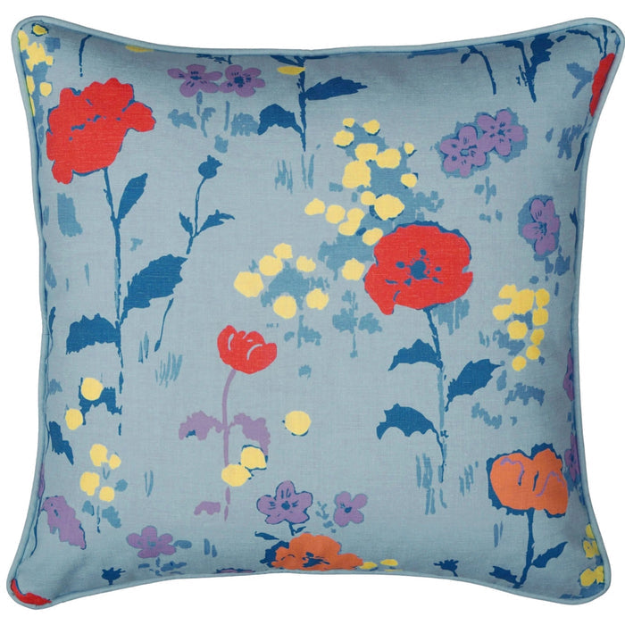Poppies Pillow Cover in Blue - The Well Appointed House